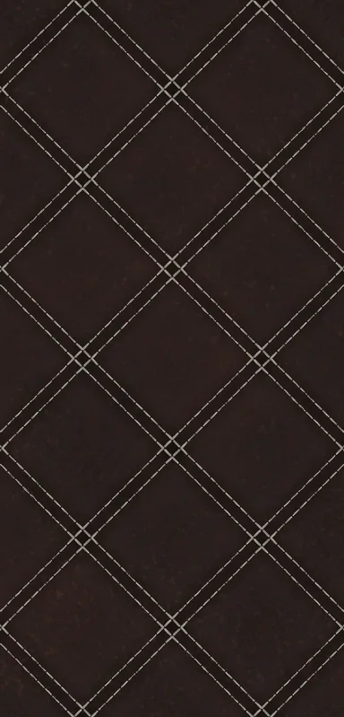 Dark Diamond Stitch Clear Case for iPhone design — diagonal diamond grid with double-stitched lines on a deep espresso brown