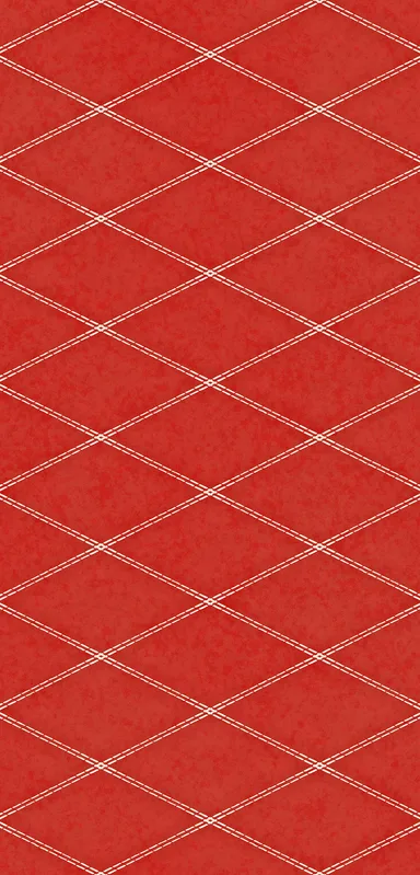 Red Diamond Quilted Pattern Clear Case for iPhone design — repeating diamond grid pattern with cream double-stitch lines